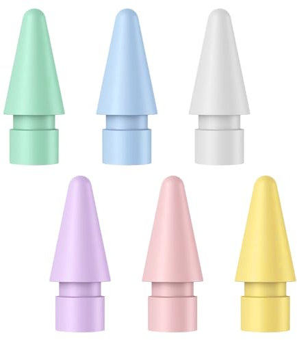 Caybats 6 Pezzi Punte di Ricambio Compatibile con Apple Pencil, Alta Sensibilità, Compatibili con Apple Pencil 1ª e 2ª Generazione, Punta Penna iPad, Tips Compatibile con Precisione Ottimale su iPad