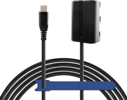 Camaisa Geflochtenes Kabel Type-C auf NP-FM500H Dummy-Batterie FM500H DC Koppler für Sony-Kameras SLT A57 A57K A57M A57Y