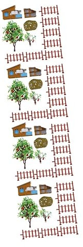DIYEAH 4 Sets Realistische Bauernhof-szenen-simulationsspielzeug Kinderhaus-szenenmodelle Zaunbaum Für Rollenspiel- 13 Stück * 4