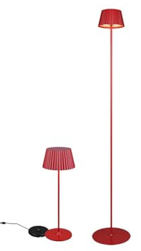 SET: Kleine Akku Stehlampe & Tischleuchte für Outdoor kabellos in Rot