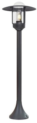 Außenstehlampe Laterne Gartenlampe Alu Wegeleuchte schwarz Glas klar H 97,5 cm