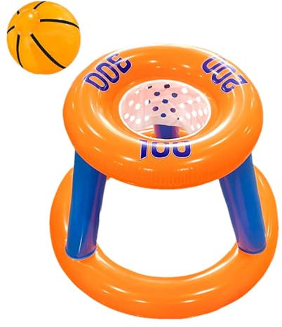 Set canestro da basket per piscina, canestro da basket gonfiabile - Gioco di pallacanestro acquatico giocattolo galleggiante in piscina con palla - Divertenti giochi da biliardo portatili, giochi d'ac