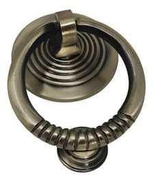 Dekorativer goldener Messing-Türklopfer im viktorianischen Stil, Messing-Türklopfer mit antikem Finish, robustes Messing, runder Maharaja-Türklopfer (Ring)