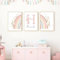 Youihom 3 Bilder Kinderzimmer Mädchen Rosa 30x40 Babyzimmer Poster Personalisiert Wandbilder Kinderzimmer Name Wandposter Baby Ballerina Love Bilderwand Leinwand ohne Rahmen (CZS037)