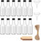 YOYEAH Lot de 12 petites bouteilles de 50 ml à remplir, avec couvercle, en plastique, avec étiquette, mini bouteilles réutilisables à remplir