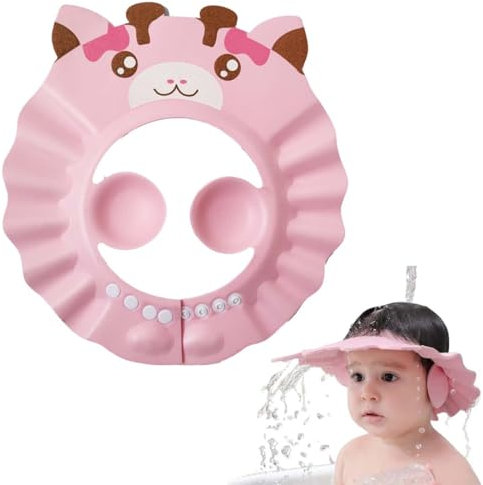 1 Pezzi Cuffia da Doccia Regolabile, Cappello Doccia Bambini, Cuffia da Bagno per Testa Bambino, Regolabile Visiera Cappello, Protezione per Doccia, Per Proteggi Occhi, Bocca, Orecchie