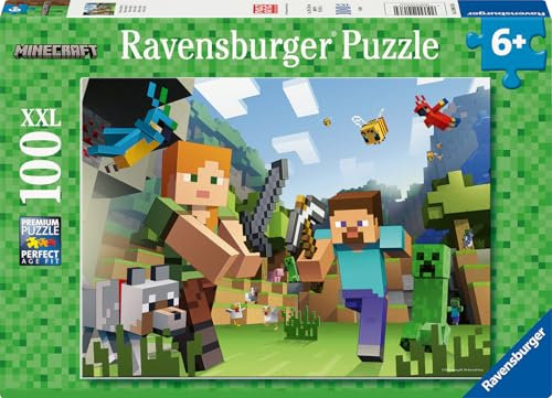 Ravensburger Kinderpuzzle - 12004176 - Minecraft Steve und Alex - Minecreaft Puzzle für Kinder ab 6 Jahren, mit 100 Teilen im XXL-Format, Minecraft Geschenke