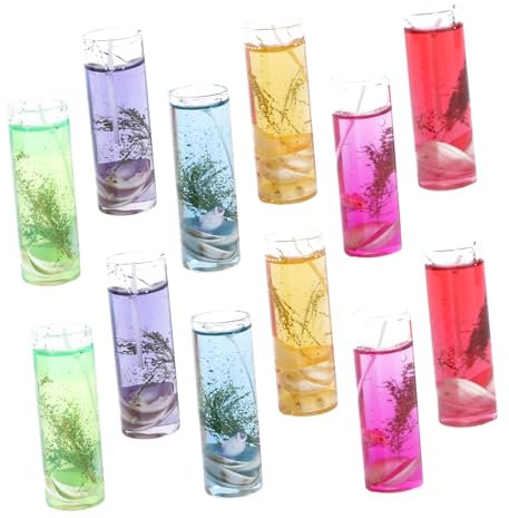 12 Stück Geleekerzen aus Jelly Wax für Geburtstage und Jubiläen