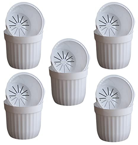 Yardwe 5 Ensembles Pot de Fleur Filtre réservoir système d'irrigation à de Jardin Auto bassine Plastique Jardiniere Plastique Pot de Plante jardinière en Blanche