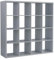 Home Source Chunky Storage Cube Bookcase Wooden Display Unit, Grey, 16 Shelf