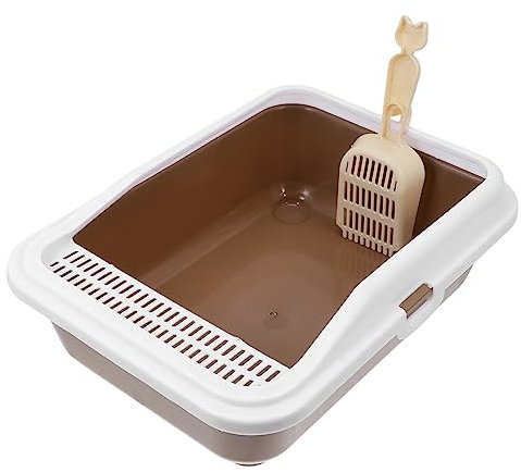 FONDOTIN Semi-closed Litter Box for Litter Tray with Scoop Cat Litter Box Splash-proof Elf-cleaning Cat Litter Box