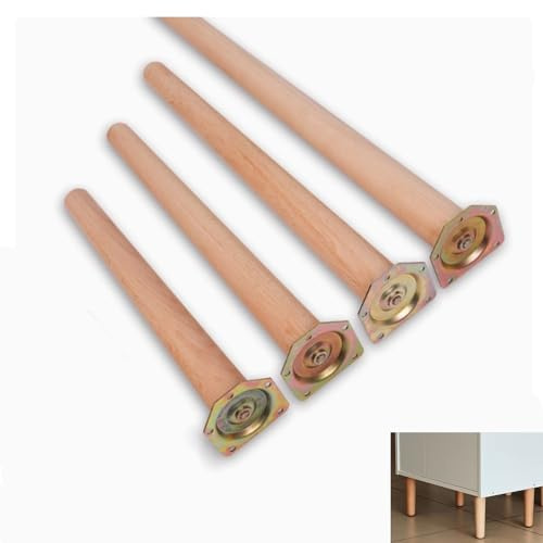 Möbelbeine aus Naturholz, für Tisch, Stuhl, Schrank, Bett, 55 cm, vertikale Höhe, verschönern Sie Ihre Heimdekoration mit stilvollen Holzbeinen, 4 Stück