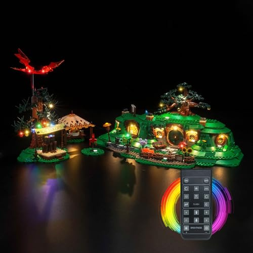 LocoLee Licht Set Kompatibel mit Lego 10354 The Lord of the Rings: The Shire - Nur das Licht - Set, kein Modell, Dekorative Beleuchtung Set Compatible with Lego Der Herr der Ringe: Das Auenland Icons