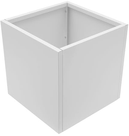 Treeisland Fioriera quadrata, 60 x 60 cm, in acciaio, grande, per giardino, terrazze, balcone, bianco