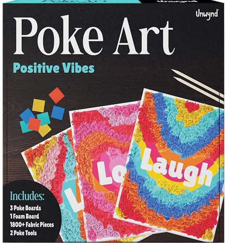 Unwynd Poke Art Positive Vibes | Mess-Free Arts and Crafts for Adults | Teen Craft Kits | Gifting | Gifts for Mother, Women and Men,Basket Making