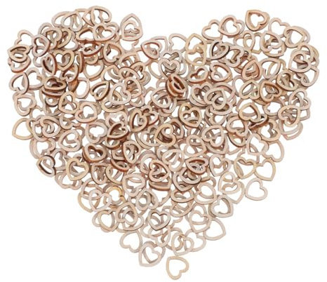 MUELODSIC 300 Stück Natürliche Holzherzscheiben, 15 Mm, Herzförmige Holzverzierungen, Rustikale Leere Herzen Zum Basteln Von Tischdekorationen Zum Valentinstag Und Zur Hochzeit