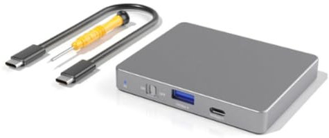 Fegtrtyoa M. 2 NVME SSD Enclosure PCIE NVME Protocole Dual Bay 10 Gbps USB C 3.2 Gen2 Case de Disque Dur Externe M. 2 2280/60/42/30