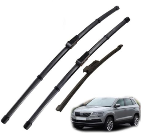 WBWBB Scheibenwischer Vrne und Hinten für Skoda Karoq 2017-2024, Windschutzscheibe Windschutzscheibe Fenster Windschutzscheibenwischer Zubehör