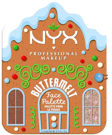 NYX Professional Makeup Palette Duo Blush & Illuminante, formula sfumabile e colore luminoso, fino a 12 ore di tenuta, Buttermelt, Shade: 01 Light Medium, 10 g