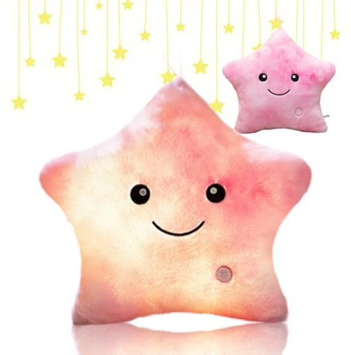 Shengou Weihnachten Kissen Stern LED, kuschelkissen LED,Kissen Deko, Leuchtendes Sternenkissen, Sternkissen Flauschiges, für Weihnachten,Geburtstag,Schlafzimmer Deko