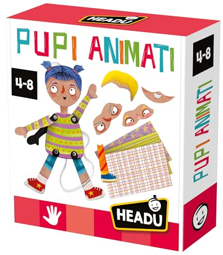 HEADU - Pupi Animati New - Crea, Vesti e Svesti Le Marionette | Giochi Creativi 5 6 7 8 Anni, attività Creative Bambini, Lavoretti Manuali, Gioco Marionette, Idea Regalo Compleanno, Made in Italy