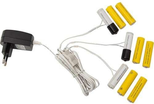 EGLO Zubehör für LED Kerzen, 3 X AA Batterien mit Kabel und Stecker | Kunststoff in schwarz