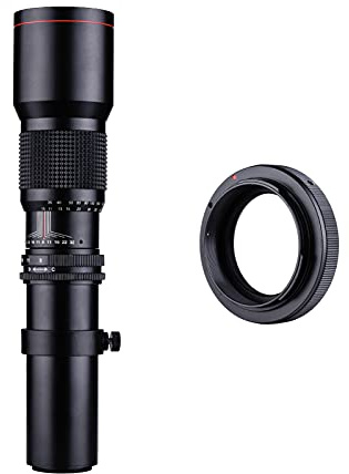 Yctze 500 Mm F/8,0–32 Mehrfach Vergütetes Super-Teleobjektiv Als Ersatz für Rebel T3 T3i T4i T5 T5i T6 T6i T6s T7 T7i SL1 SL2 6D 7D 60D 70D 77D 80D