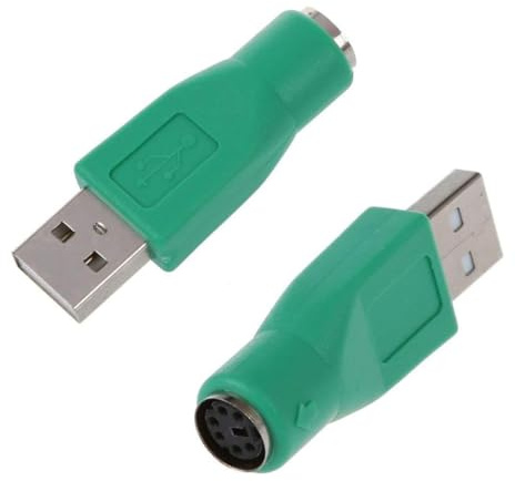 PS/2 Adapter PS/2 Male to USB Female Port Adapter USB Converters for Old Keyboard Mouse 2PCS