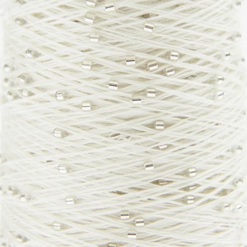 Creative Make It Perlchen - Beilaufgarn mit Glasperlen zum Stricken oder Häkeln - 25 g - 255 m (Kristall - 001)