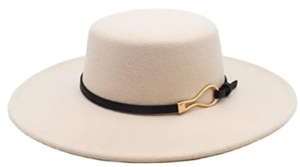 Generisch Cappelli Fedora per Uomini Donne, elegante cappello in lana invernale, stile anni 1920, Cloche, Cappelli Bowler, Melone in velluto, Cilindro piatto, Cappelli a tesa larga (Beige, Taglia