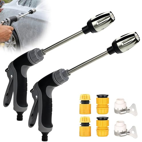 Power Jet Hochdruckpistole, Hochdruckpistole Für Gartenschlauch, Verstellbare Reinigungsmaschine, 34 X 13,5 cm,Für Autowäsche, Garten & Terrasse, Auffahrt, Deck (2)
