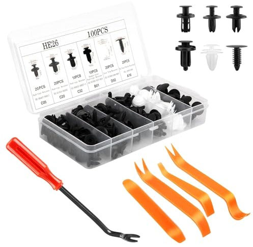 WENINETIES Clips Voiture Rivet Plastique Agrafe Carrosserie pour Hyundai i10 2019-2024, Kit Fixation Pare-Choc Garniture Passage de Roue Noir