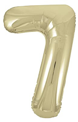 Gold Number 7 Shaped Large Foil Balloon (86cm) 1 Piece - Perfect for Birthday Parties and Special Events