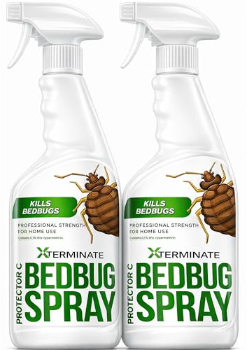 Xterminate Bed Bug Killer Spray 2L, Used By Professionals, HSE Approved High Strength, Low Toxicity, Contains Cypermethrin, Bedrooms Mattresses Carpets Furniture Kills Bugs 1L Pack of 2,Clear