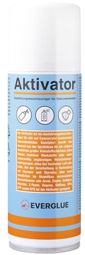 Aktivator Spray Aushärtungsbeschleuniger für Sekundenkleber 200ml Aerosol Sprühdose ist geeignet für alle Schnellkleber auf Basis von Cyanacrylat, sorgt für blitzschnelles Aushärten
