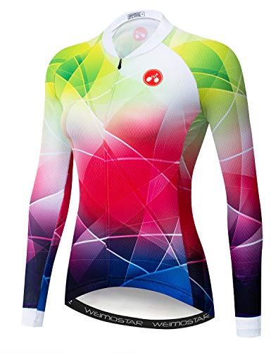 Radtrikot Damen Radfahren Langarm Jersey Frauen Bike Trikot Shirts Lange Rennrad Kleidung MTB Sportbekleidung Tops