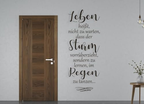 tjapalo® a46 wandtattoo zitate und sprüche Wandsticker Wohnzimmer spruch wandtattoo leben heisst nicht zu warten Sprüche Wandtattoo Wohnzimmer Wandtattoo Flur, Farbe: Lichtblau, Größe: H58xB22cm