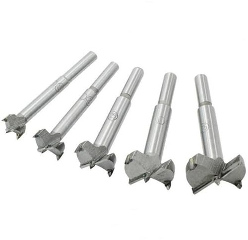 Forstner Drill Bit Set,5pcs 15-35mm High Strength Steel Flat Bit Drill Set Woodworking Hole Saw Wood Cutter Tool Father's Day Gift(5pcs)