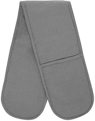 PRIME Homewares Solid Grey Double Oven Glove 100% Cotton Home Kitchen
