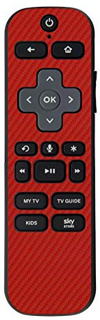Red Textured Carbon Vinyl wrap skin sticker for Now TV Smart with voice search Remote Controller