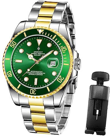 Orologio da uomo BENYAR al quarzo cronografo 3ATM impermeabile in acciaio inossidabile quadrante Verde orologi da lavoro casual sportivo design orologio da polso per uomo