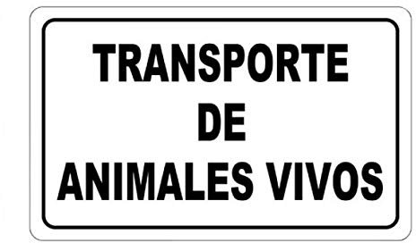 INSPROVET Placa Señalización en Aluminio Transporte Animales Vivos (33 x 19,5 cm)