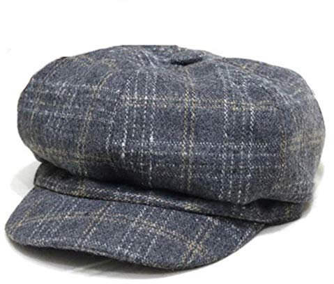 UKKD Baskenmützen Auutmn Winter Hüte Für Frauen Solid Plain Octagonale Newsboy Caps Männer Damen Casual Wollhut Korn Barett Frauen,Grau,Xxl.