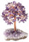 KYEYGWO Améthyste Arbre en Cristal de Reiki sur Base de Pièce Brute d'Améthyste Naturelle, Arbre d'argent en Pierre, Ornement Feng Shui, Décoration de la Maison pour la Chance, la Richesse