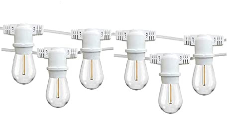 catena luminosa catenaria corda 10 portalampada non pendendi attacchi per lampadine a led E27 (non incluse) da 5mt impermeabile cavo bianco prolungabile decorazioni eventi wedding festa