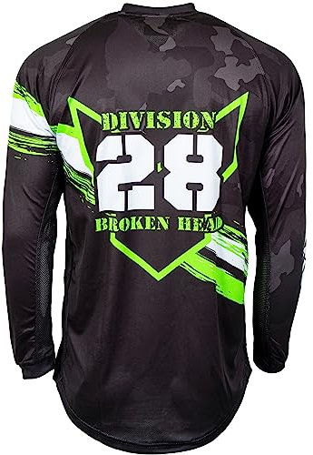 Broken Head MX Jersey Rebelution Camouflage-Grau-Neon-Gelb - Moto-Cross Jersey - BMX - Offroad - Trikot - Racing Shirt (XL)