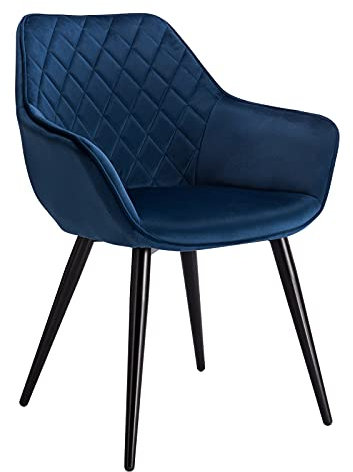 ZAW Esszimmerstühle Moderner Esszimmerstuhl Gepolsterter Küchenstuhl mit Armlehnen Bunte weiche Tee Kaffee Hocker for Wohnzimmer Esszimmer Küchenstuhl (Color : Blue Velvet)