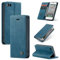 SLWYF Handyhülle für iPhone 5/5S/iPhone SE 2016 Hülle, PU Leder Flip Tasche Klappbar Magnet Wallet Lederhülle, Silikon Bumper Klapphülle Case mit Kartenfäch für iPhone 5/5S/iPhone SE 2016, Blaugrün