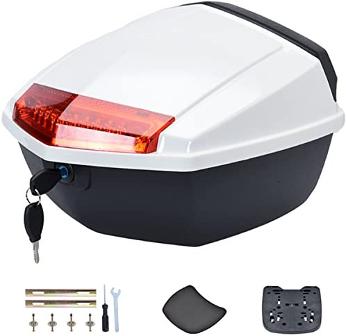 SEVEEZ Motorradkoffer Tour Heckbox, Helm Gepäcklagerung Topcase Abschließbar Moped/Roller Heckkoffer Gepäckbox, Mit Weiche Rückenlehne Und Universal Montagezubehör - 26L