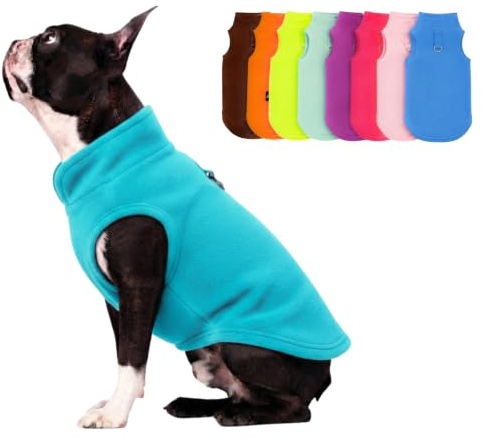 JACKO & CO - Fleece Vest Dog Sweater with Leash Ring - Soft, Warm & Lightweight Pullover Coat for Small & Medium Dogs, Puppies & Cats - Cozy Fall/Winter/Spring Pet Jacket (Turquoise, L (4.5-7.3 kg)